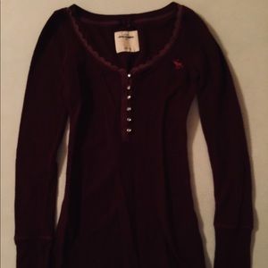 Abercrombie Wine/Burgundy Long sleeve Shirt